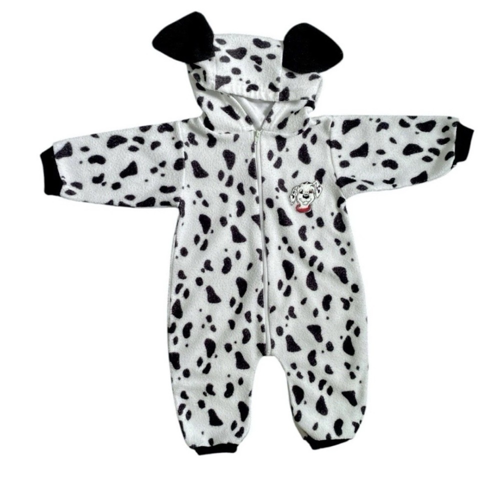 Disney 101 Dalmatians Baby Fleece Bunting Snowsuit Costume Vintage Hooded 9-12m